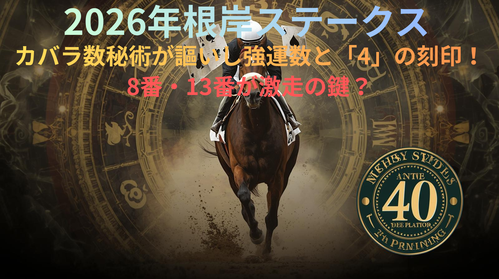 2026年根岸ステークス予想 カバラ数秘術で読み解く強運の数字4と13